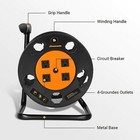 Dewenwils Extension Cord Storage Reel Heavy Duty Open Cord Reel With 4 Outlets