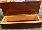 Vintage Jewelry Box Lacquered Wooden Violin Floral Design Velvet Lining  299 