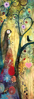 Handmade Bookmark - Girl In Whimsical Forest  6x2 Unique Gift For Book Readers