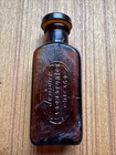 Vtg Apothecary Medicine Amber Bottle Original Glass Stopper Medicinal Pharmacy