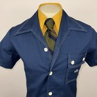 Vtg 60s 70s Shirt Jacket Leisure Suit Kings Road Sears Disco Hippie Mens Medium
