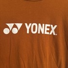 Yonex Men Tennis Rust Brown T-shirt Size M Spelled Out Graphic Print