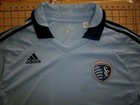 Mens Adidas Xlarge Blue Kansas City Sporting Soccer Jersey - Nwt