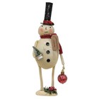 New Primitive Snowman Figure Sprinkles Christmas Cardinal Hat Glitter 11 5 tx4 w