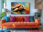 Fauvism Style Turtle Canvas Print  Colorful Wall Art  Home Decor