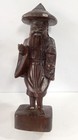 2  Vintage Oriental Asian Hand Carved Wooden 6  Men Figures Chinese 