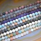 Natural Matte Gemstone Round Spacer Loose Beads 15 5    4mm 6mm 8mm 10mm 12mm