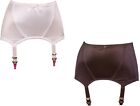 S-3xl Sexy Glossy Lace Edge Vintage Suspender Garter Belt W 6 Straps Open Bottom