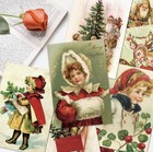 Vintage Style Christmas Cards  12  Brand New   Red Envelopes   Blank Backside