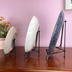 6pcs 3 Size Black Iron Plate Stands For Display - 4  6  8 Inch Decorative Metal