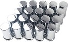 33mm Chrome Abs Plastic Cylindrical Screw On Lug Nut Covers Caps With Flange 20