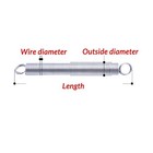 1 2-1 5mm Wire Dia Expansion Spring Tension Extension Expanding Extending Spring