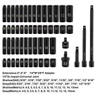 1 4  Drive Impact Socket Set  55 Pieces Metric   Sae Sockets   Shallow   Deep