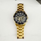 Bulova Marine Star Black Dial Gold Stainless Steel 98b406 Men s Quartz Watch