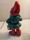 Vintage 50s  R B Japan Elf Gnome Holding Lantern  Ceramic Xmas Figurine 6 5 tall
