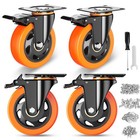 4 Inch Caster Wheels  Casters Set Of 4  Heavy Duty Casters With Brake 2200 Lb   