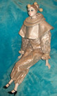 Vintage 21  Victoria Impex Harlequin Pierrot Doll W  Flaw-ceramic Head  Hands