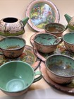 Lot 1930s Walt Disney Tin Cups Plates Teapots Pinocchio Jiminy Figaro Blue Fairy