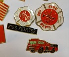 Lot Of 13 Firefighters Lapel Hat Cap Pins Some Duplicates Fire Trucks Enamel