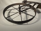 Antique Hand Forged 16  Iron Metal Wheel Garden Cultivator Single Wheel Plow