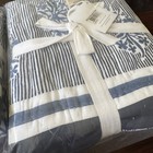Serena And Lily Amalfi Euro Sham Block Print Hand Quilted Blue White Reverses