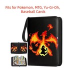 400 Cards Pu Leather Trading Card Binder 4-pocket Album Holder For Tcg Anime