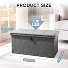 30 Inch Folding Storage Ottoman Bench Button Tufted Grey
