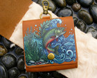 Leather Fly Wallet     Brook Trout Illustration     Wool Interior     Brass Hardware