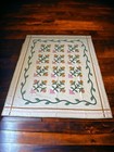 Antique Vintage Tulip Applique Quilt Reversible Date Embroidred 1931  92  X 78 