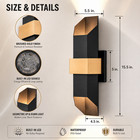 Modern Led Wall Sconce Set Of 2 Indoor Outdoor Dimmable Lighting 3000k Garage