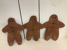 6 75  Handmade Primitive Winter christmas 3pc  Gingerbread Cookies Bowl Fillers