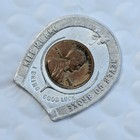 Never Go Broke 1930 Encased Good Luck Wheat Penny Horseshoe On Aluminum Kitsch 