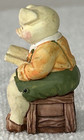 Miniature Grandma Pig Sitting And Reading 1991  J c  Figurine  Vintage