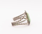 925 Sterling Silver Vintage Bracelet Southwestern Twisted Rope Turquoise Bt10362