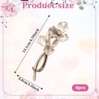 4pcs Flower Hair Clips For Women crystal Invisible Claw Twist Clip  French Pin