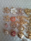 Lot Of 21 Stamped  Button Zipper Pull  Designer Button  Chanel Button Charm 