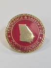 Georgia Insurance   Safety Fire Commissioner Lapel Pin Red   Gold Colors Map