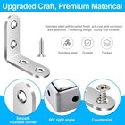 L-shaped Bracket Corner Brace Silver Stainless Steel Right Angle W  Screws Lot