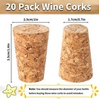 20 Pack Soft Wood Tapered Corks Leakproof Plugs For Wine Beer   Liquor Bottles