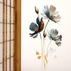 Floral Wall Decal  3d Removable Stickers  Diy Waterproof Home Decor  Gray