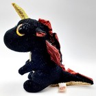 Ty Beanie Baby Grindal Dragon Plush Small Black Gold Red Eyes With Tag