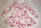 Hello Kitty Toddler Girl s Long Sleeve Fit   Flare Icy Pink Dress Cott poly Nwt