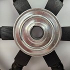 Pirate Black Solid Wood Ship s Wheel Helm Metal Hub 18  Navel Nautical Display