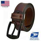 Mens 100   Genuine Full Grain Casual Leather Dress Belts Jeans Buckle Us Stock