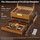Cigar Box Handcrafted Humidor With Hygrometer And Humidifier  Cedar Wooden Humid