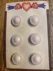 Set Of 6  Vintage 1 2    Light  Pink Lace Edge Glass Buttons  nos