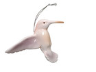 Hummingbird White Pink Hard Plastic  Glossy Christmas Tree Or Window Ornament