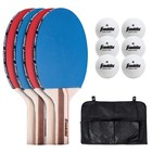 Ping Pong Paddle Set With Balls - 2   4 Player Table Tennis Kit - Complete Start