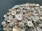 Large Lot Antique Vintage Shades Light Blue White Mop Buttons - Assorted Sizes