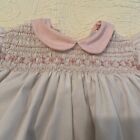 Vintage Cherubs Smocked Pink White Infants Baby Dress So Cute  Size 12 Months